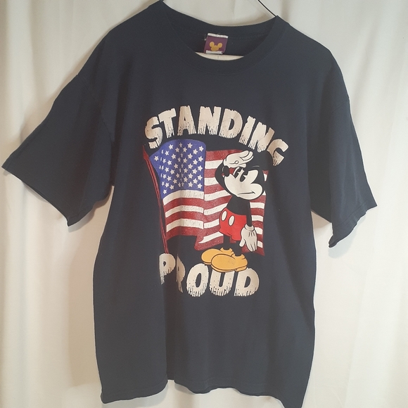 Other - Vintage Standing Proud Mickey Mouse USA Flag L Large Salute Short Sleeve Shirt